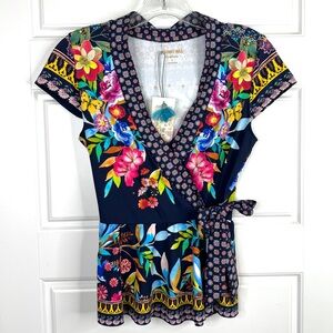 JOHNNY WAS Ocean Dreamer Tankini Wrap Top NEW Size S